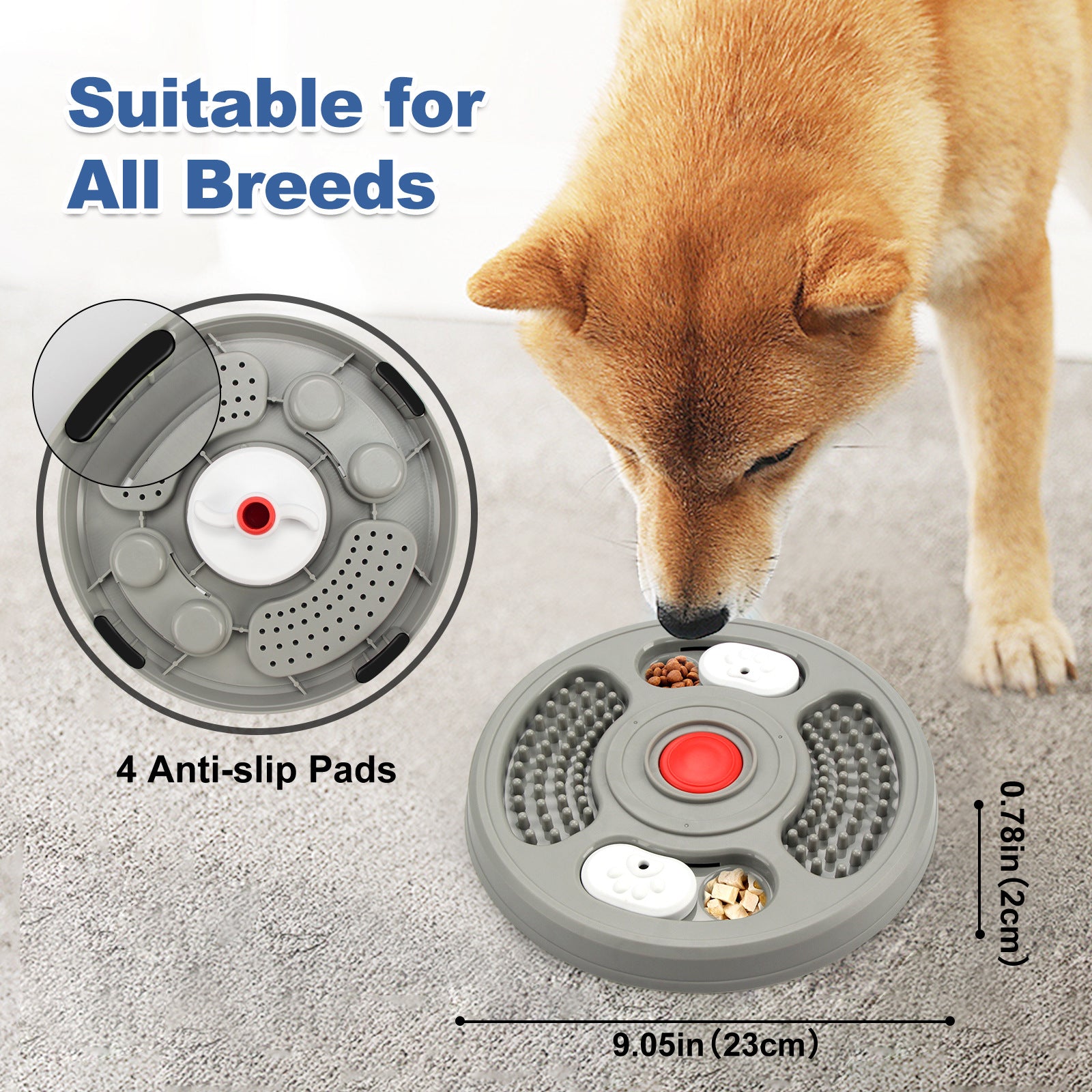 2-in-1 Slow Feeder Bowl &amp; Lick Mat for Dogs &amp; Cats2