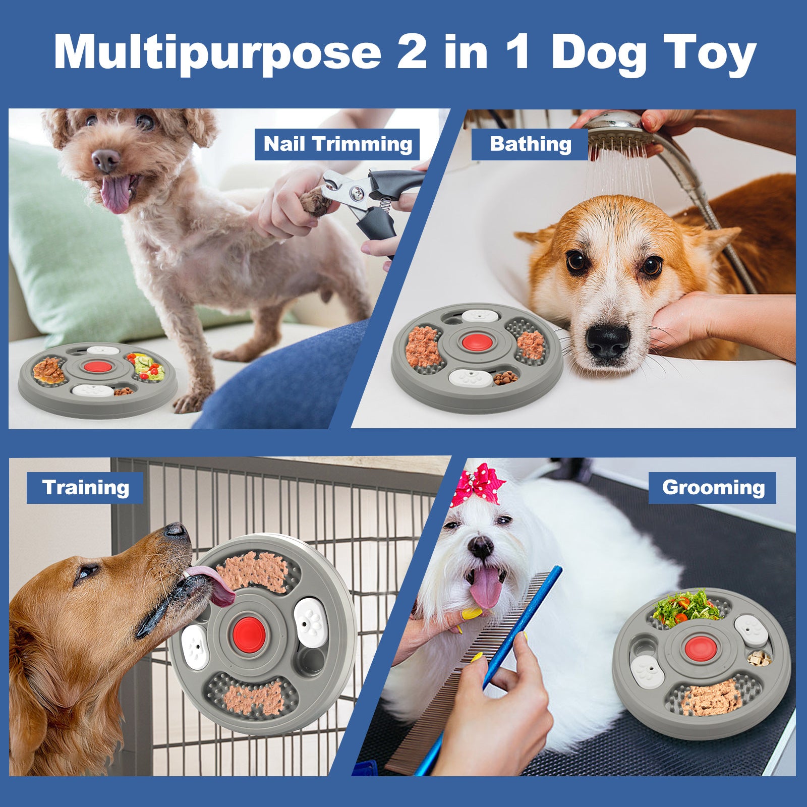 2-in-1 Slow Feeder Bowl &amp; Lick Mat for Dogs &amp; Cats7
