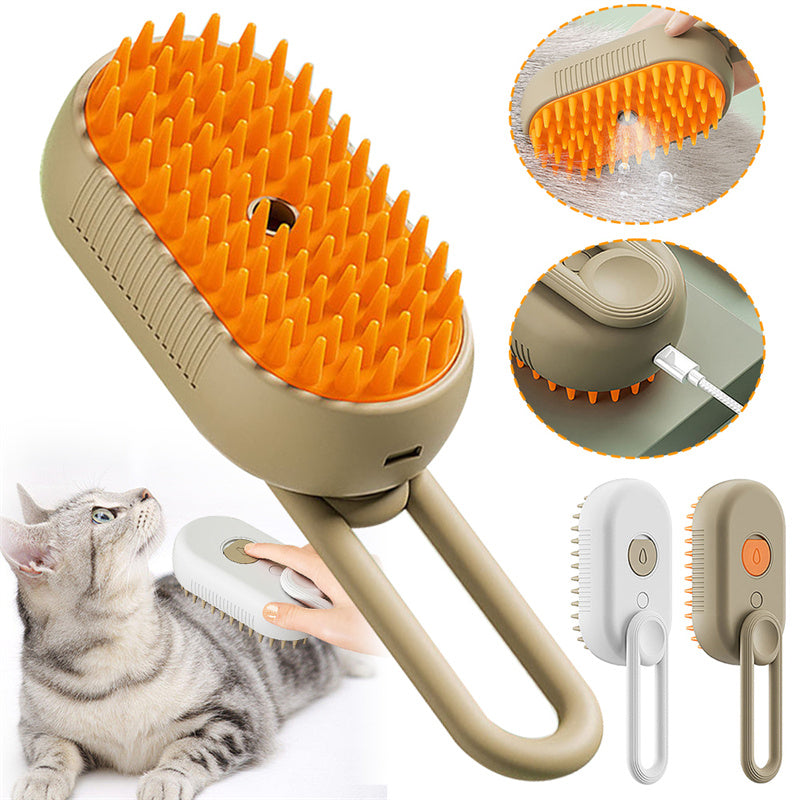 3-in-1 Steam Grooming Brush Gentle grooming, easier brushing and less loose fur — for cats and dogs.4