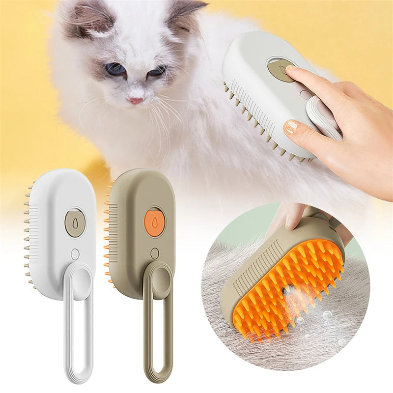 3-in-1 Steam Grooming Brush Gentle grooming, easier brushing and less loose fur — for cats and dogs.6