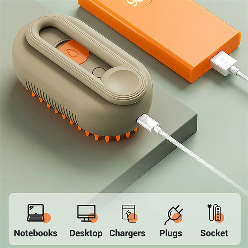 3-in-1 Steam Grooming Brush Gentle grooming, easier brushing and less loose fur — for cats and dogs.8