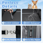 Hard Bottom PU Leather Back Seat Extender For Dogs,1