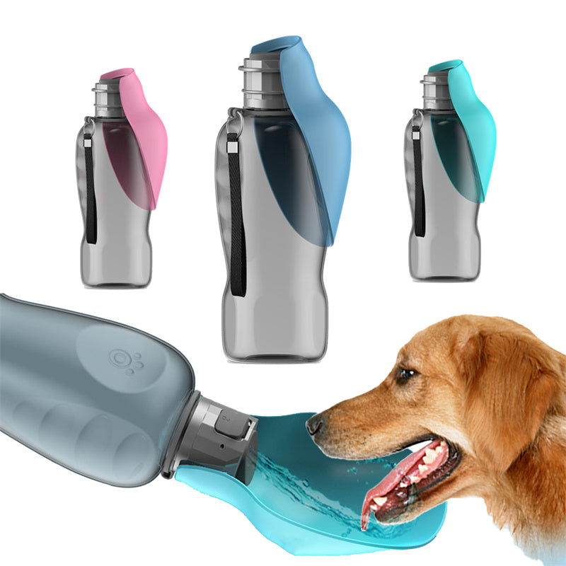 High Capacity 800ml Dogs Water Bottle Portable Leakproof Pet Foldable Drinking Bowl