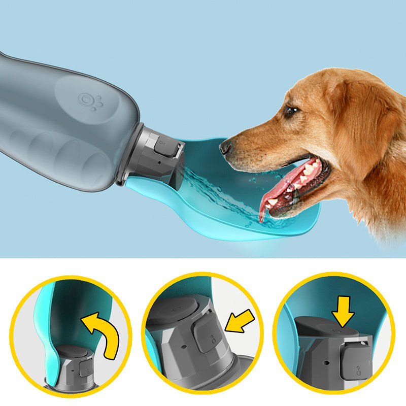 High Capacity 800ml Dogs Water Bottle Portable Leakproof Pet Foldable Drinking Bowl7