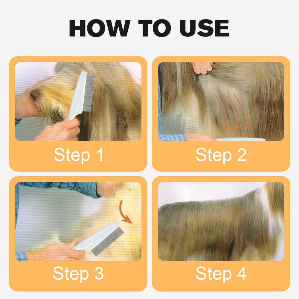 Multifunctional Pet Comb Tear Stain Removal Comb Magic Pets Grooming Comb Kit For Small Dogs Puppies  Pet Grooming Brush Fine-Tooth Stainless Grooming Massage Comb4