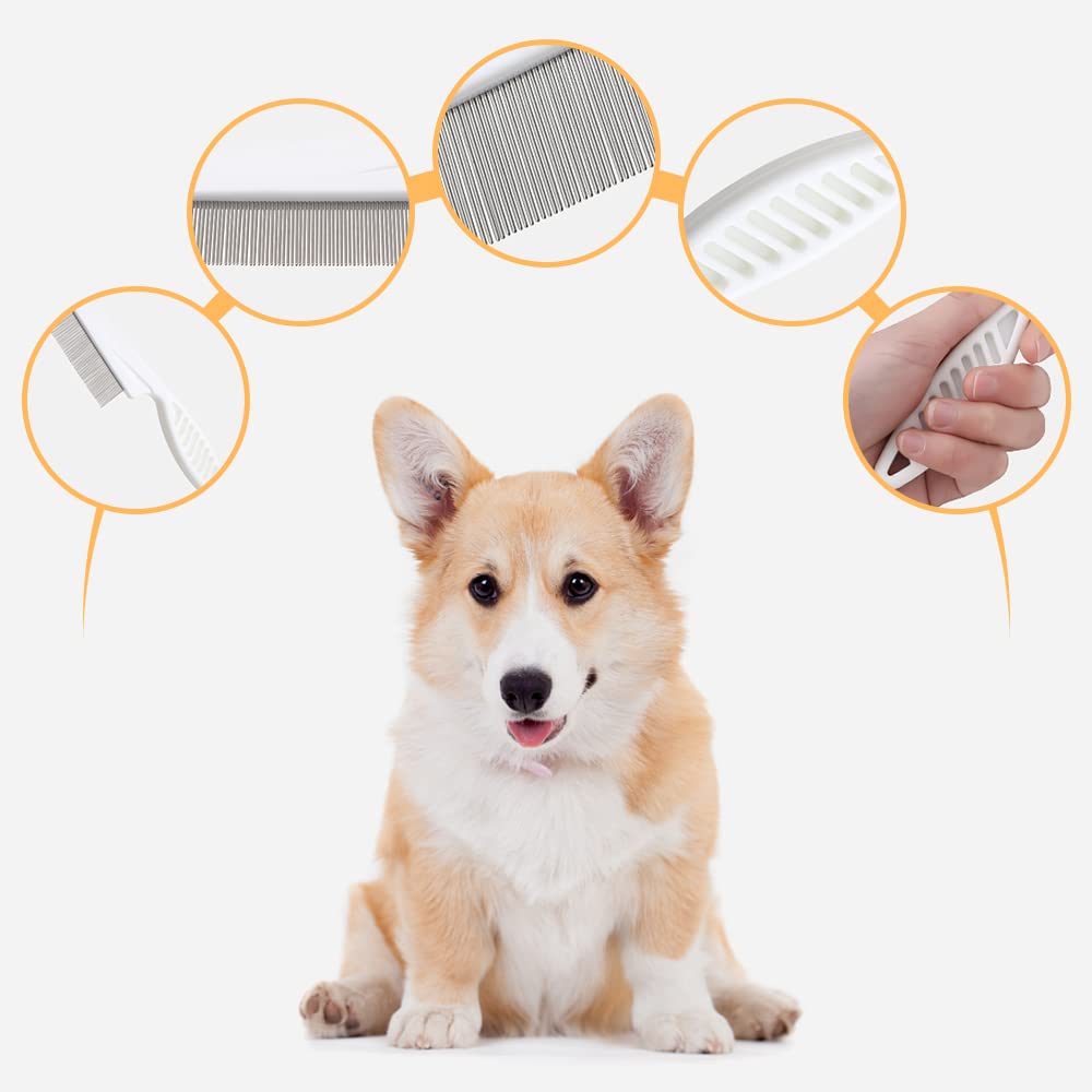 Multifunctional Pet Comb Tear Stain Removal Comb Magic Pets Grooming Comb Kit For Small Dogs Puppies  Pet Grooming Brush Fine-Tooth Stainless Grooming Massage Comb6
