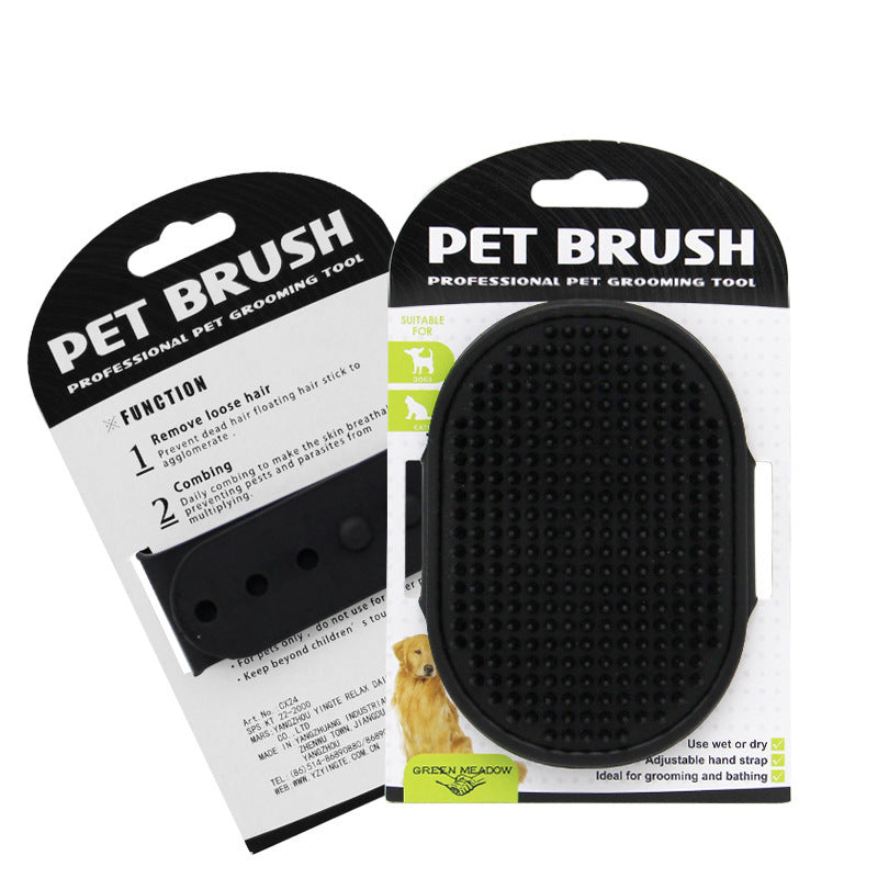 Soft rubber dog bath brush for cleaning and grooming